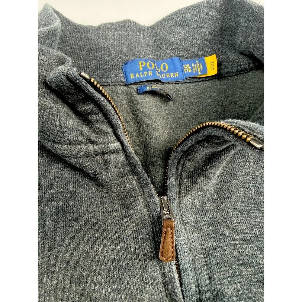 Polo Ralph Lauren 1/4 Zip Pullover Sweater Estate Rib Mens Size 2XLT Gray